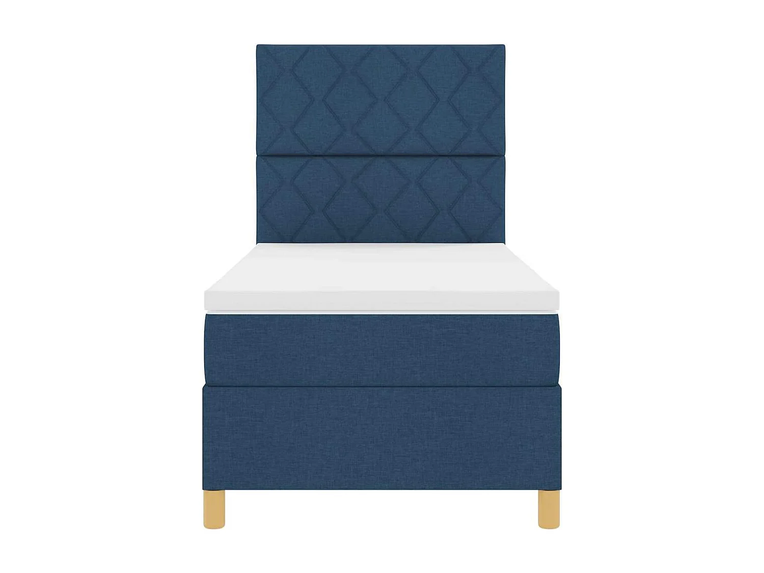 Cama tipo Box Spring con cabecera Azul 100 x 200 cm tela