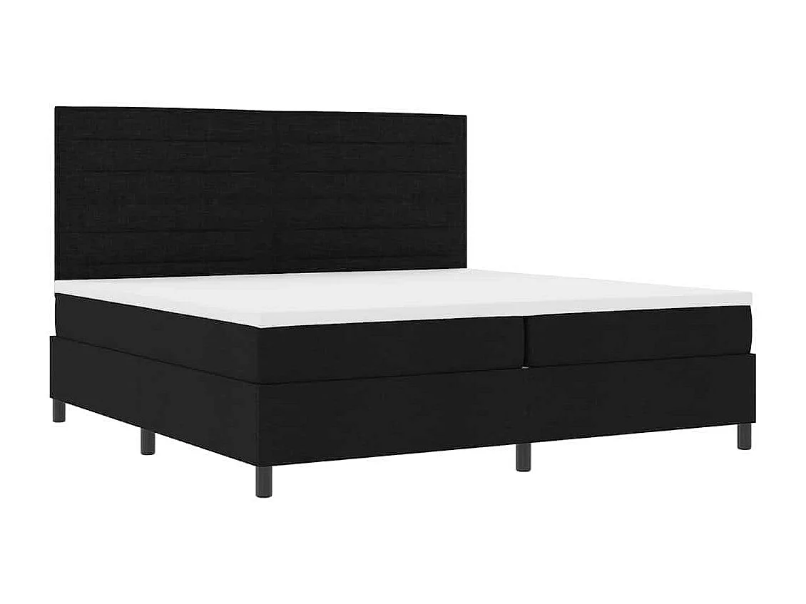 Cadre de lit avec matelas Noir 200 x 200 cm tissu