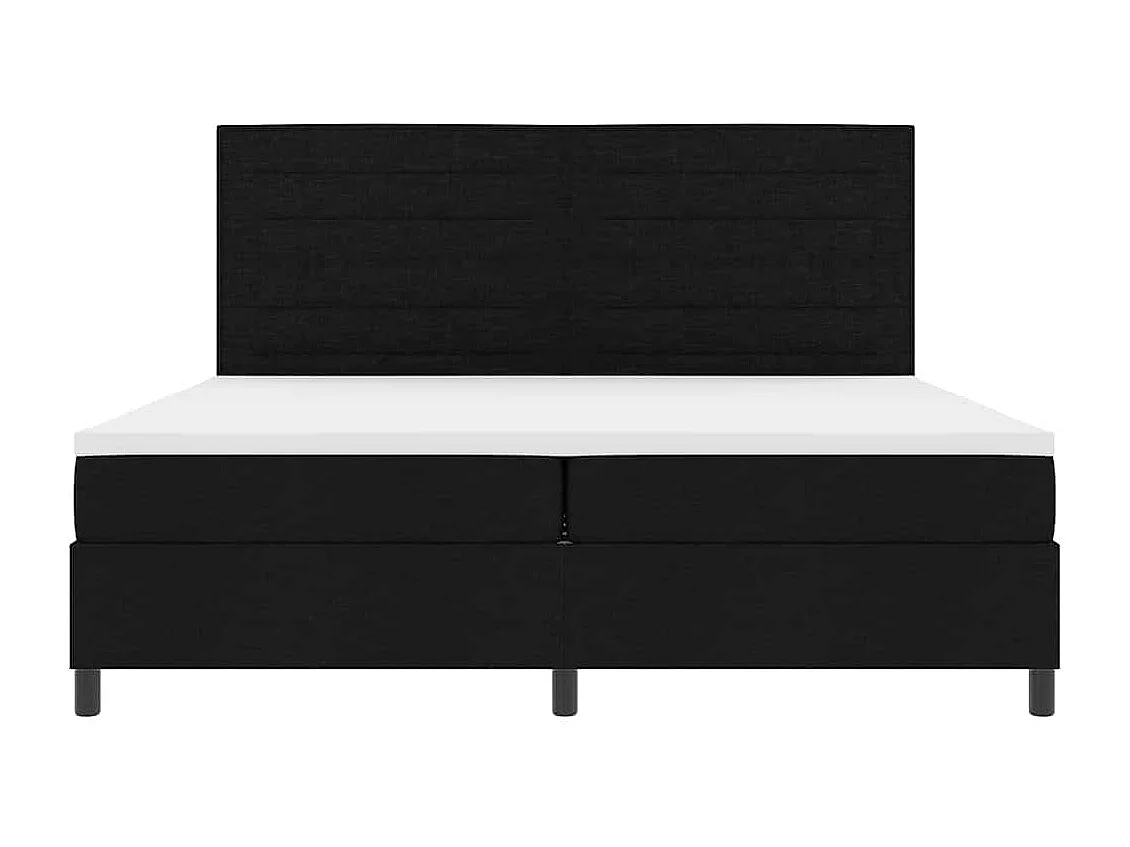 Cadre de lit avec matelas Noir 200 x 200 cm tissu