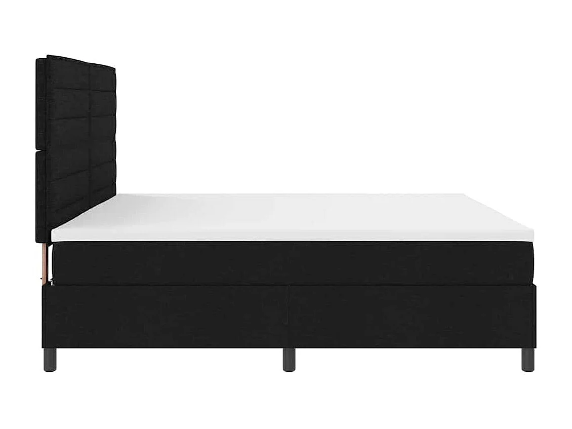 Cama tipo Box Spring con colchón Negro 200 x 200 cm tela