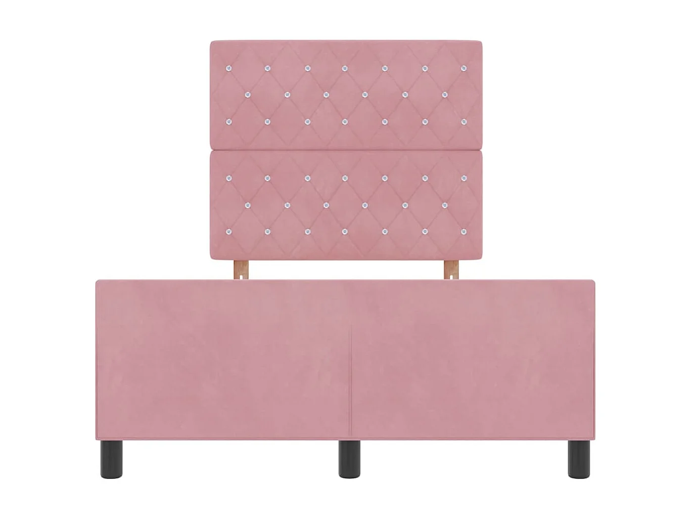 Cadre de lit avec tête de lit Rose 120 x 190 cm Velours