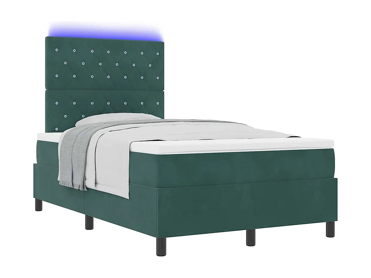 Boxspring bed met matras Donkergroen 120 x 200 cm Fluweel