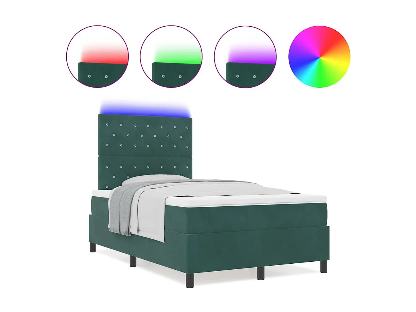 Boxspring bed met matras Donkergroen 120 x 200 cm Fluweel