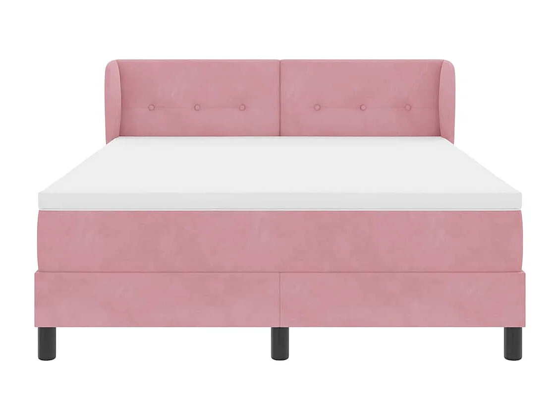 Cama con Somier y Colchón Gris Oscuro 80x200 cm Terciopelo Rosa