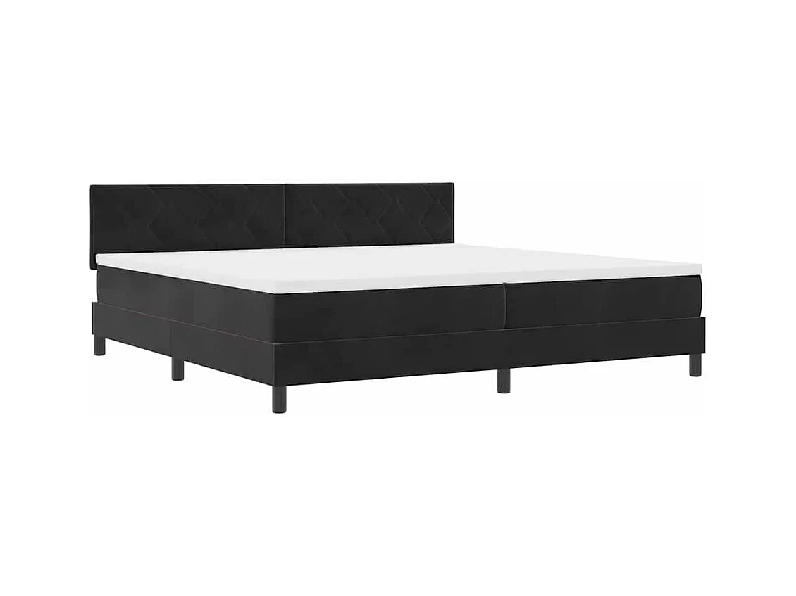 Cadre de lit avec matelas Noir 200 x 200 cm tissu