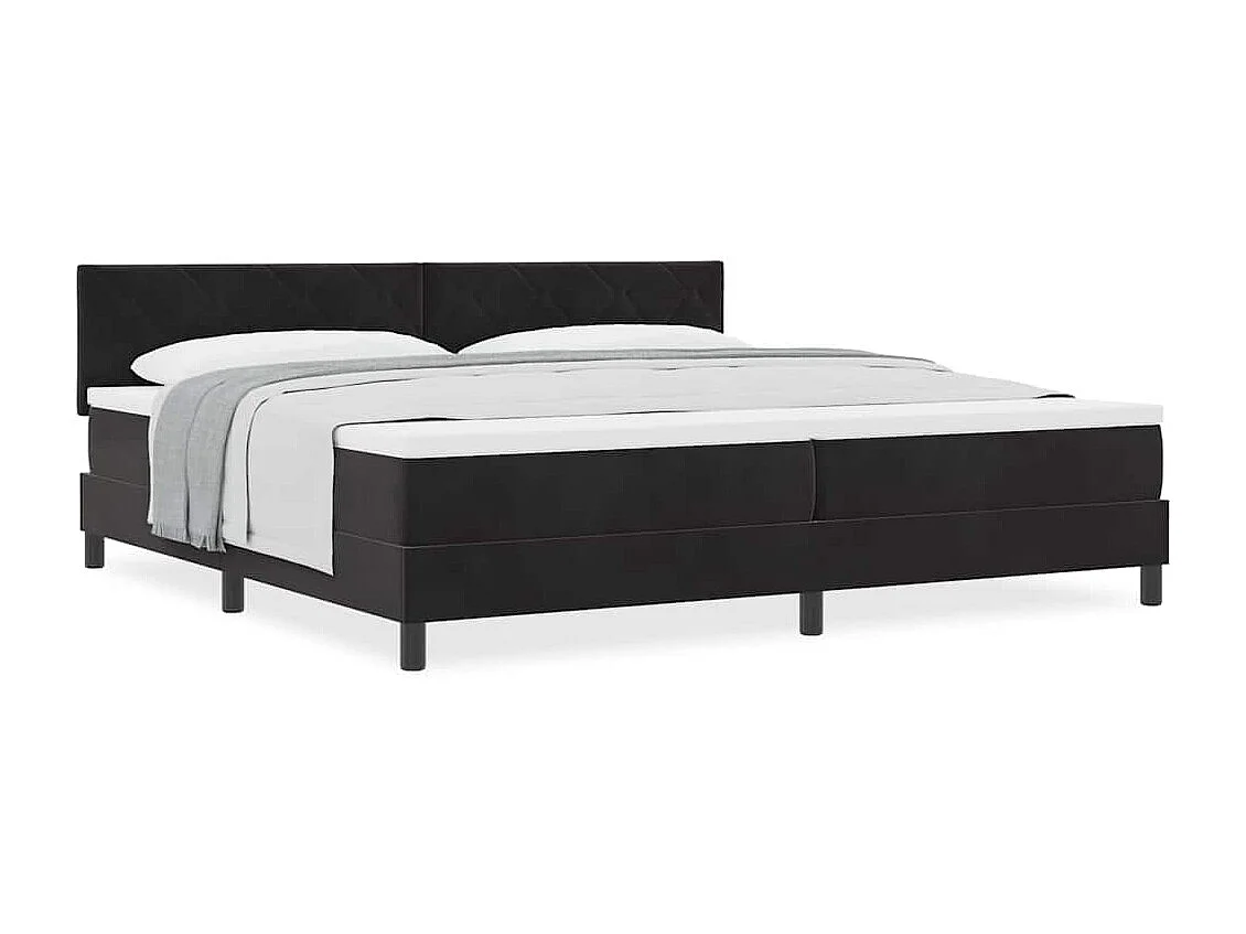 Cadre de lit avec matelas Noir 200 x 200 cm tissu