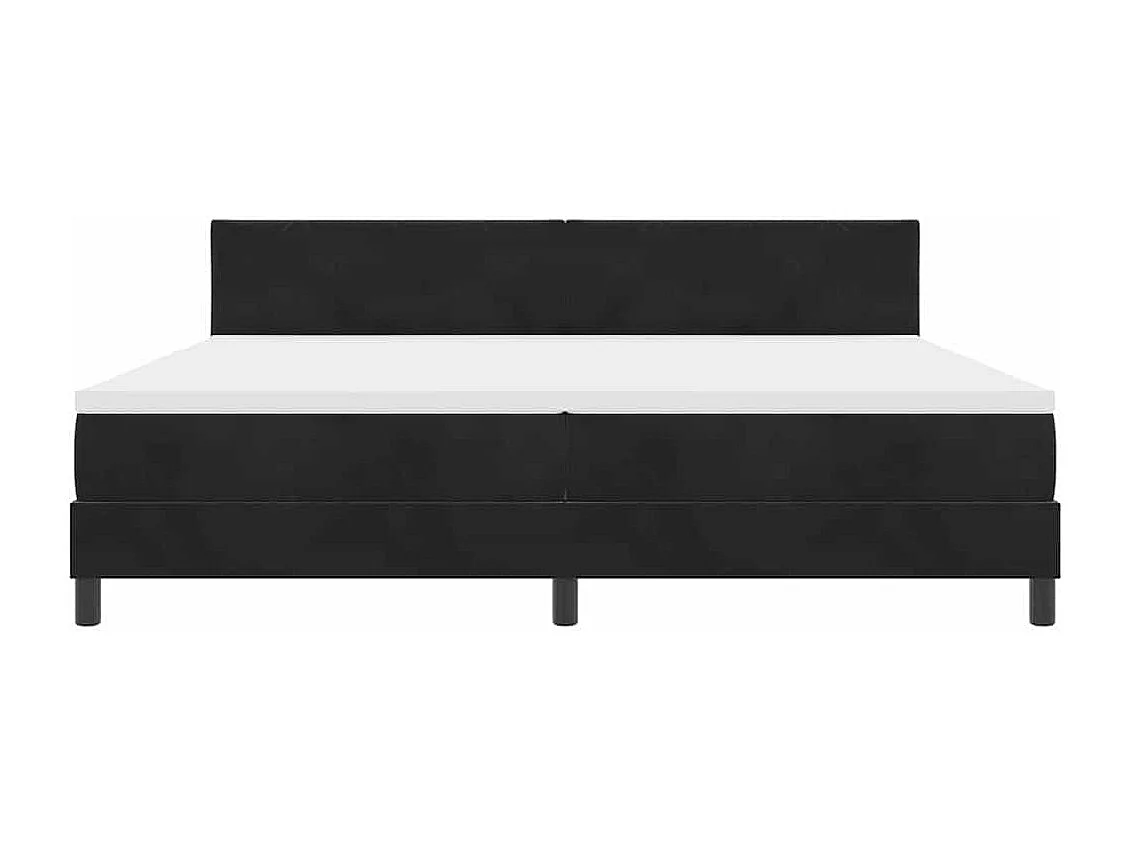 Cadre de lit avec matelas Noir 200 x 200 cm tissu