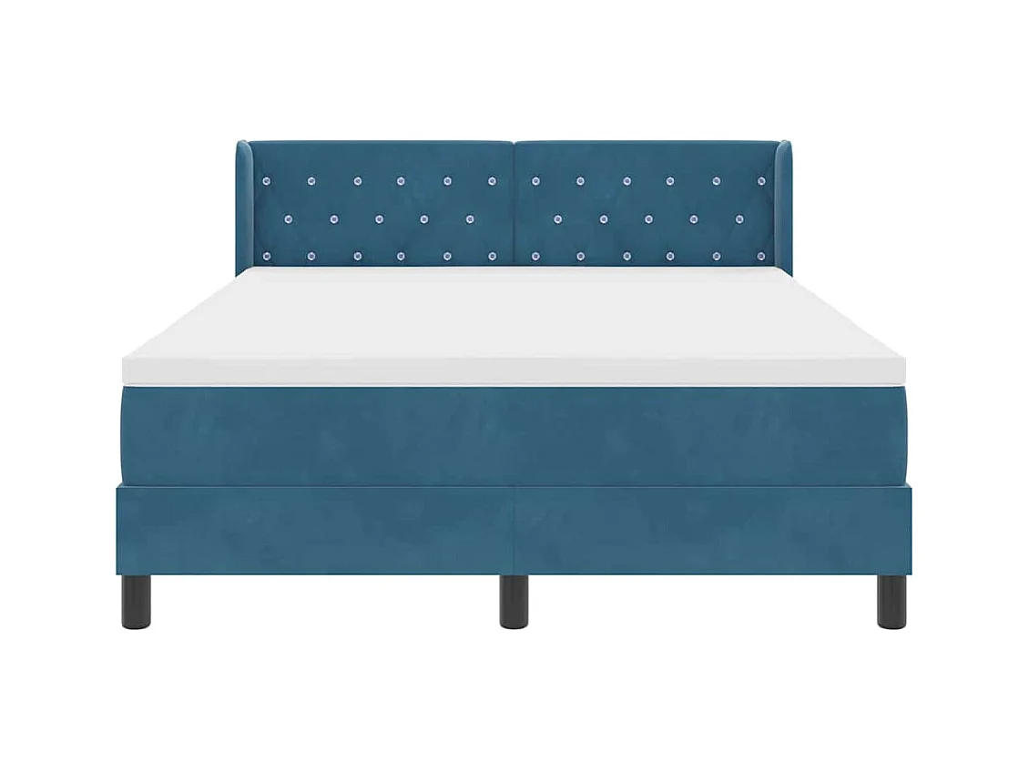 Cadre de lit avec matelas noir 100x200 cm en velours