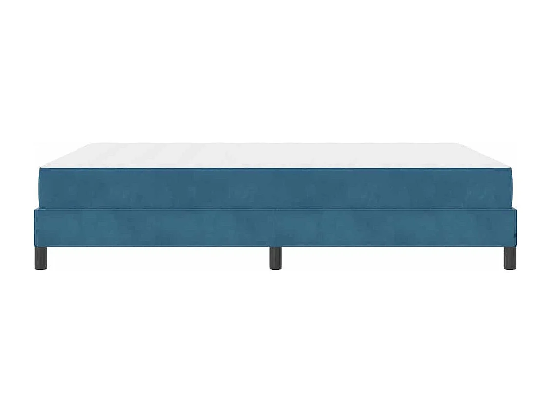 Cadre de lit avec matelas Bleu foncé 140 x 200 cm Velours