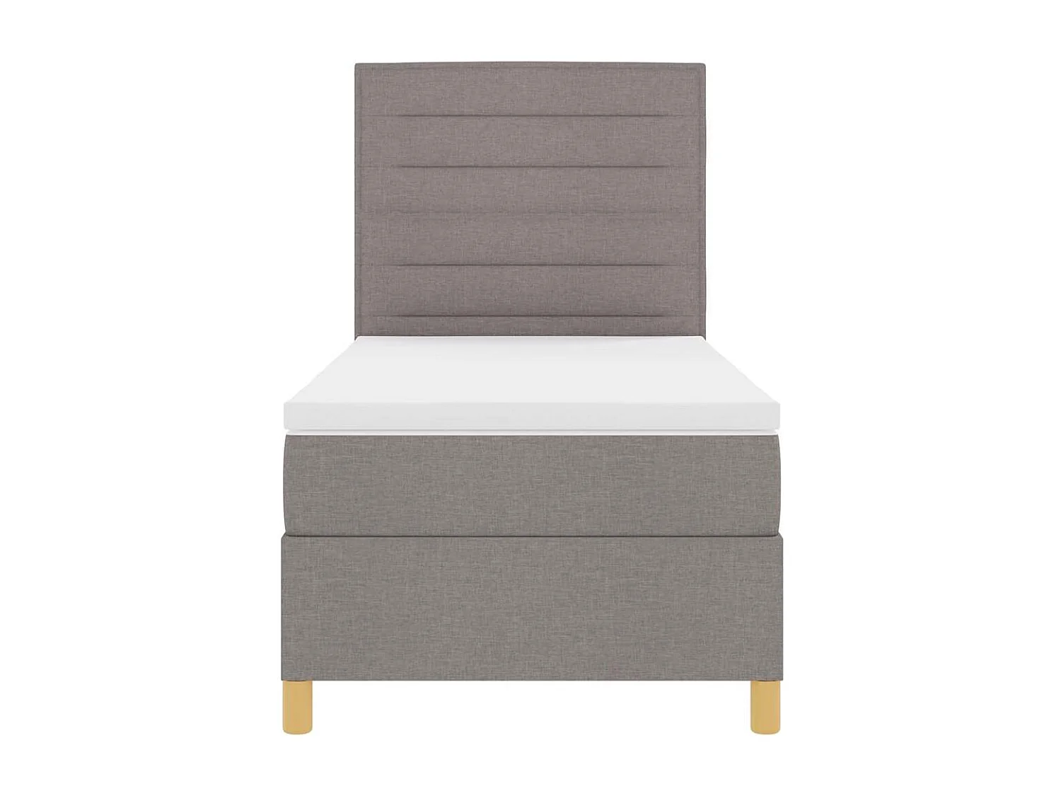 Cadre de lit avec matelas Taupe 100 x 200 cm tissu