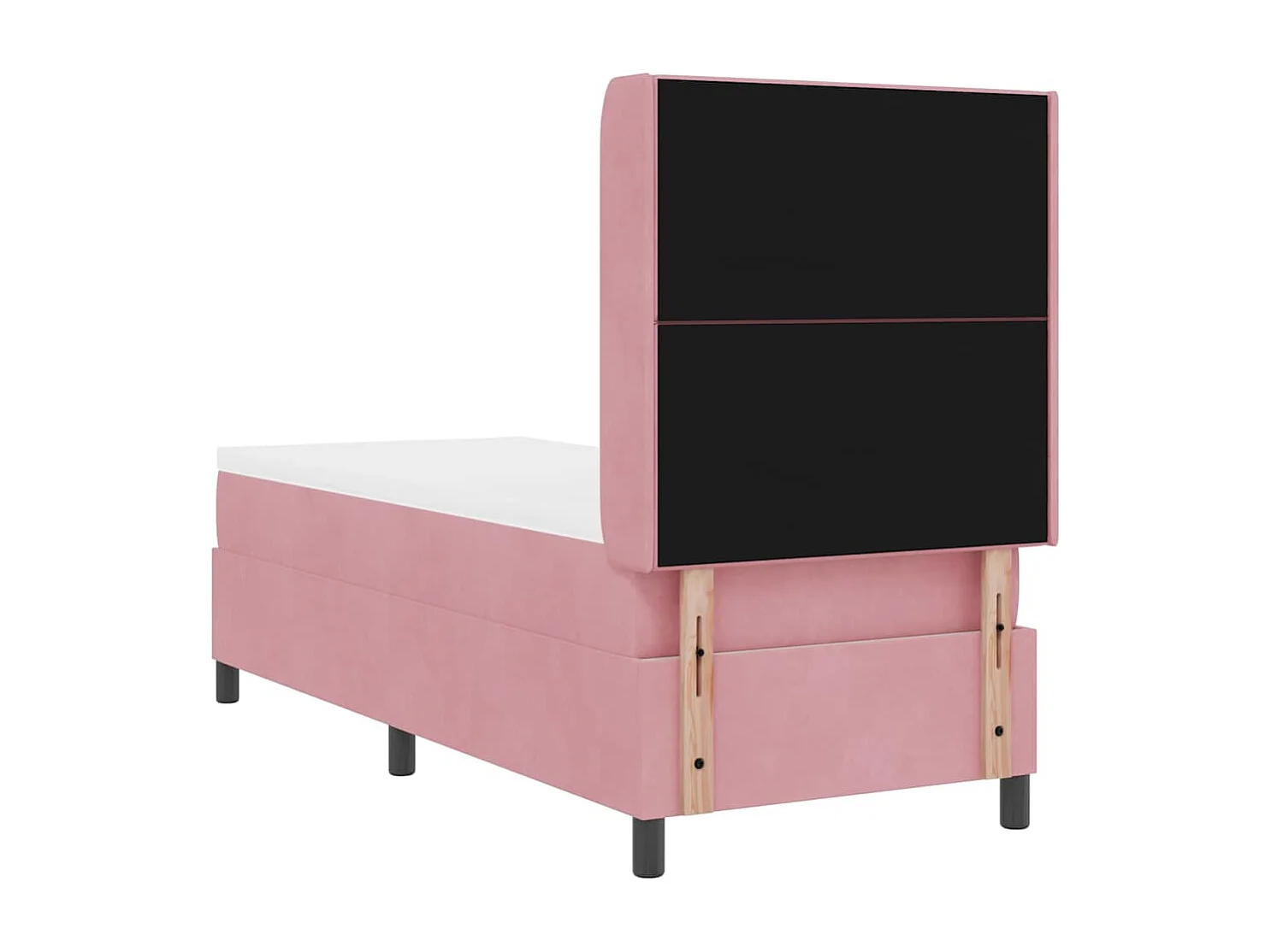 Cama tipo Box Spring con cabecera Rosa 80 x 200 cm Terciopelo
