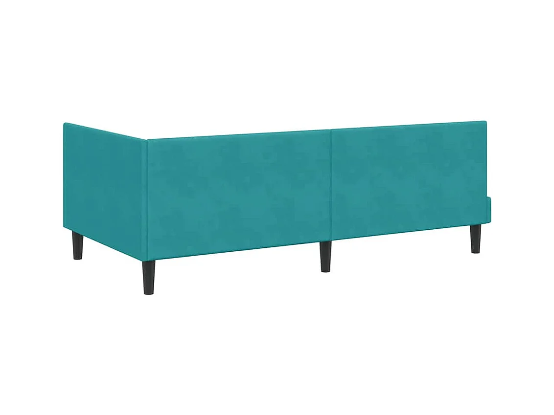 Cadre de lit d'angle Turquoise 90 x 200 cm Velours