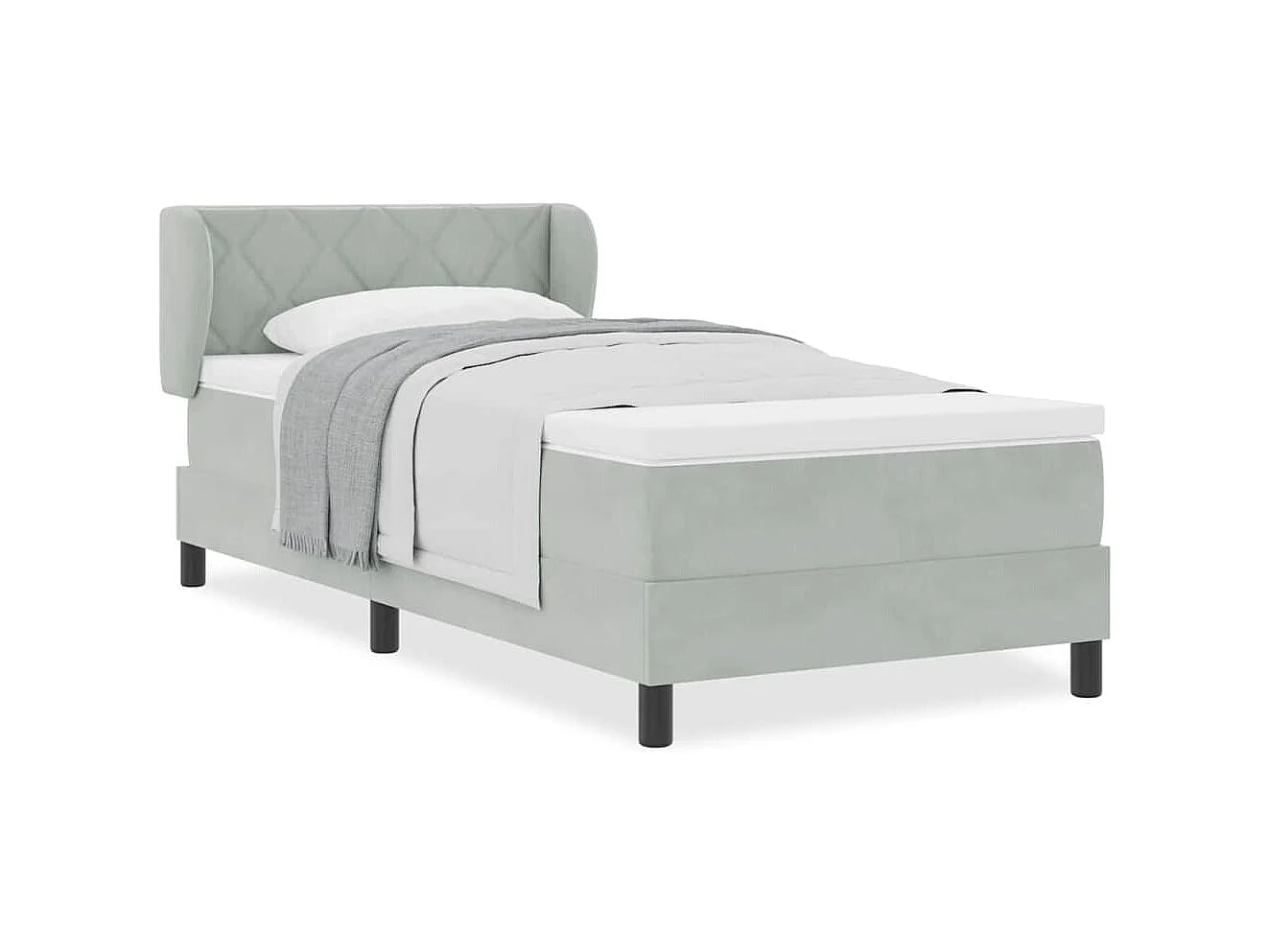 Cadre de lit avec matelas gris foncé 80x200 cm en velours