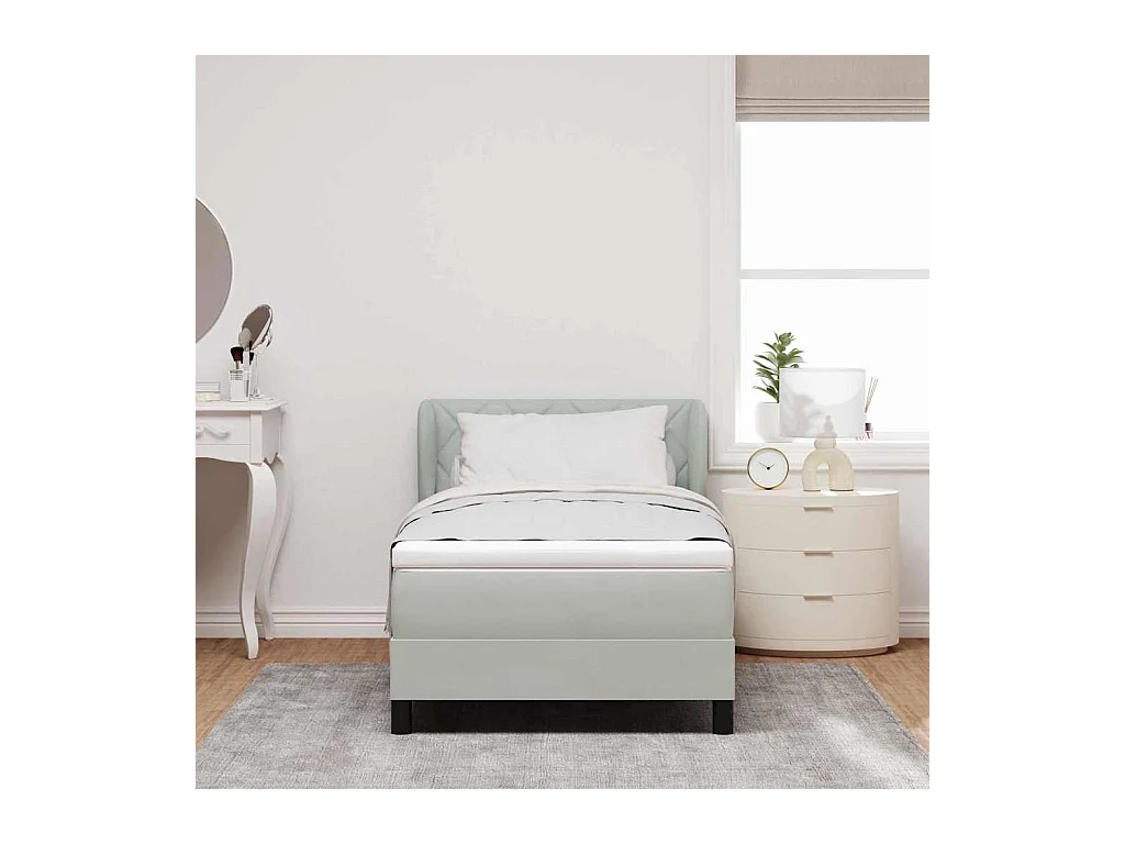 Cadre de lit avec matelas gris foncé 80x200 cm en velours
