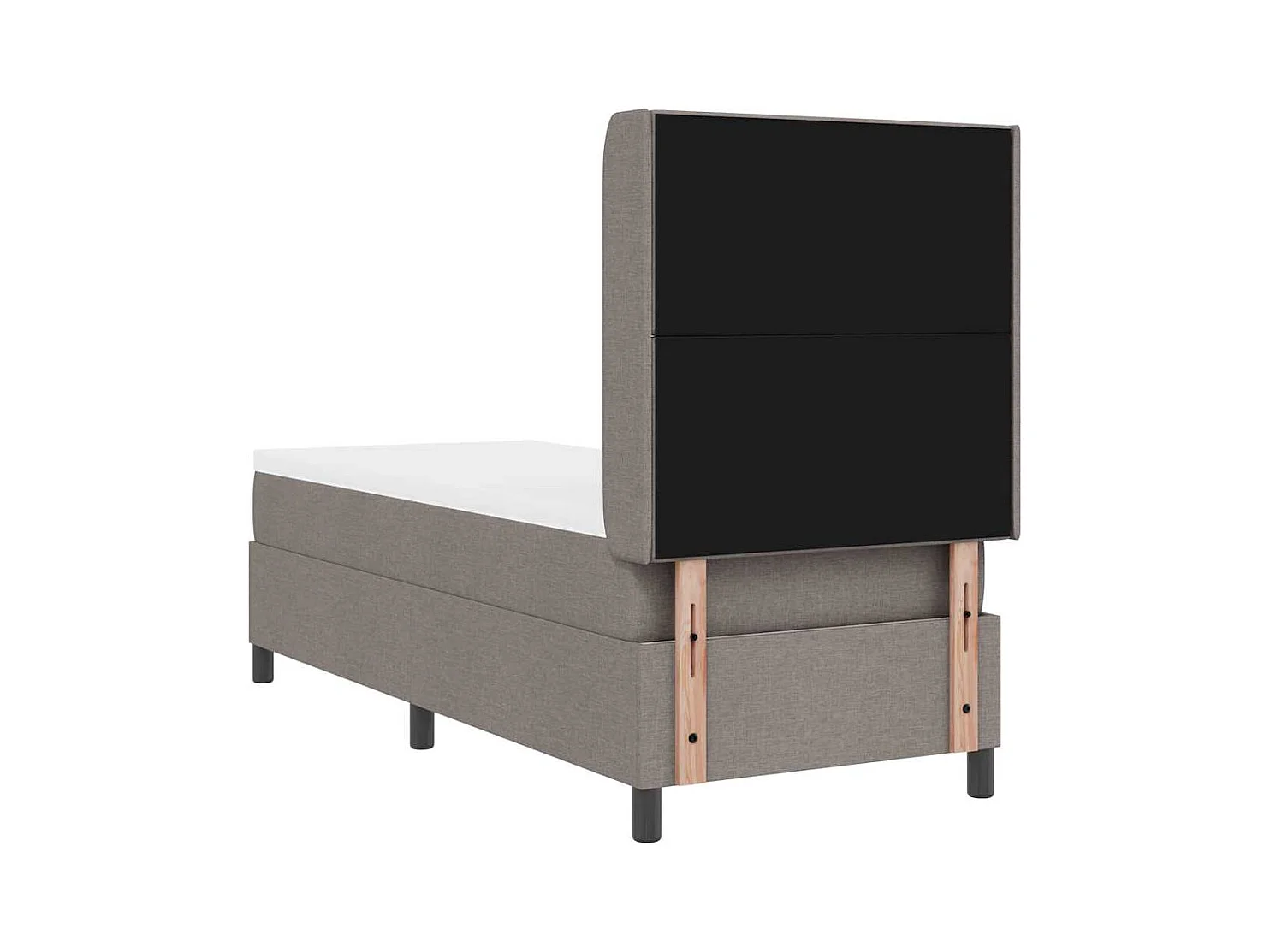 Boxspring bed met matras met hoofdeinde Taupe 90 x 190 cm Stof