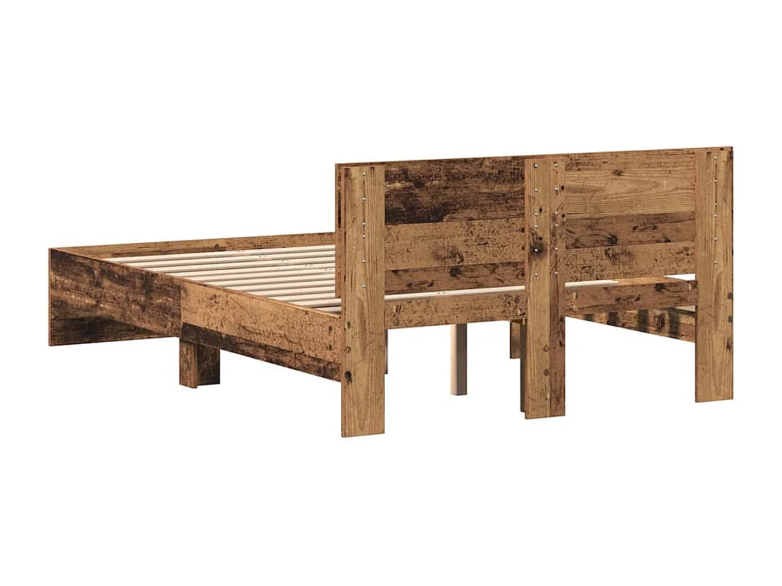 Cadre de lit avec tête de lit Bois Ancien 120 x 190 cm