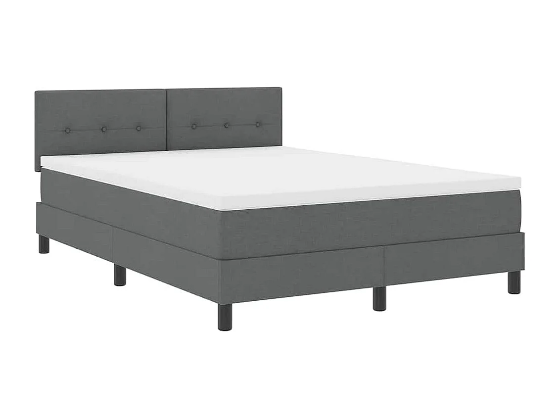 Cama box spring con colchón Gris oscuro 160 x 200 cm tela