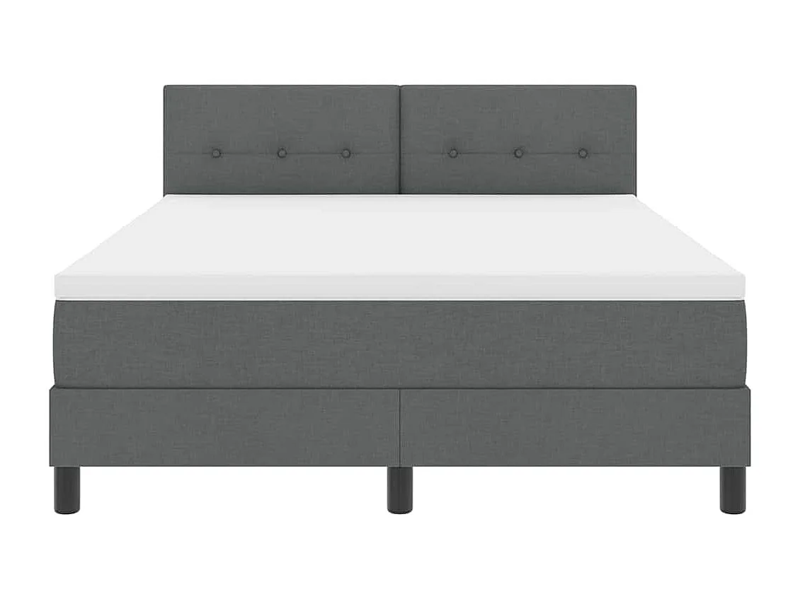 Cama box spring con colchón Gris oscuro 160 x 200 cm tela