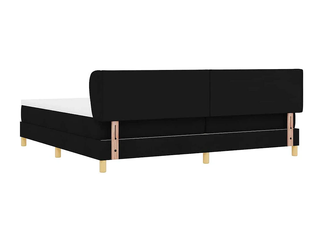 Cadre de lit avec Matelas Crème 90x200 cm Tissu Noir