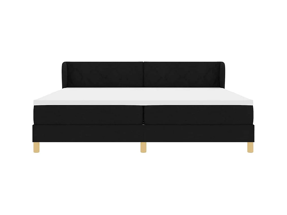 Cadre de lit avec Matelas Crème 90x200 cm Tissu Noir