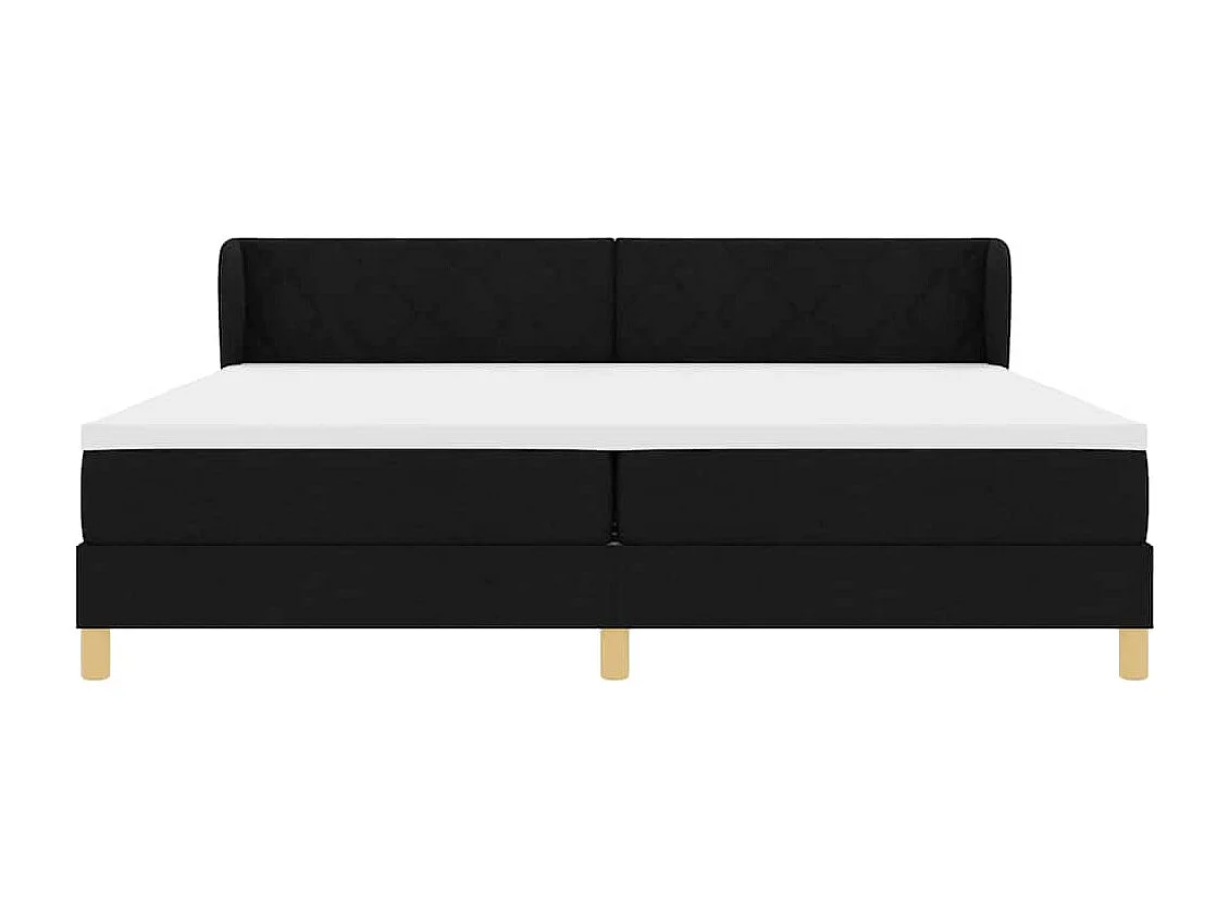 Cama con somier y colchón Crema 90x200 cm Fabric Negro