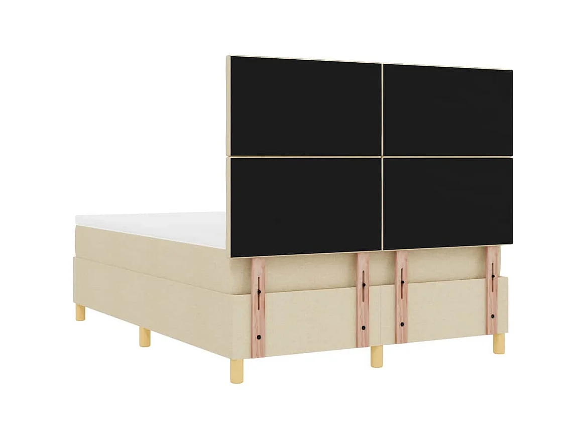 Cadre de lit avec tête de lit Crème 160 x 200 cm tissu