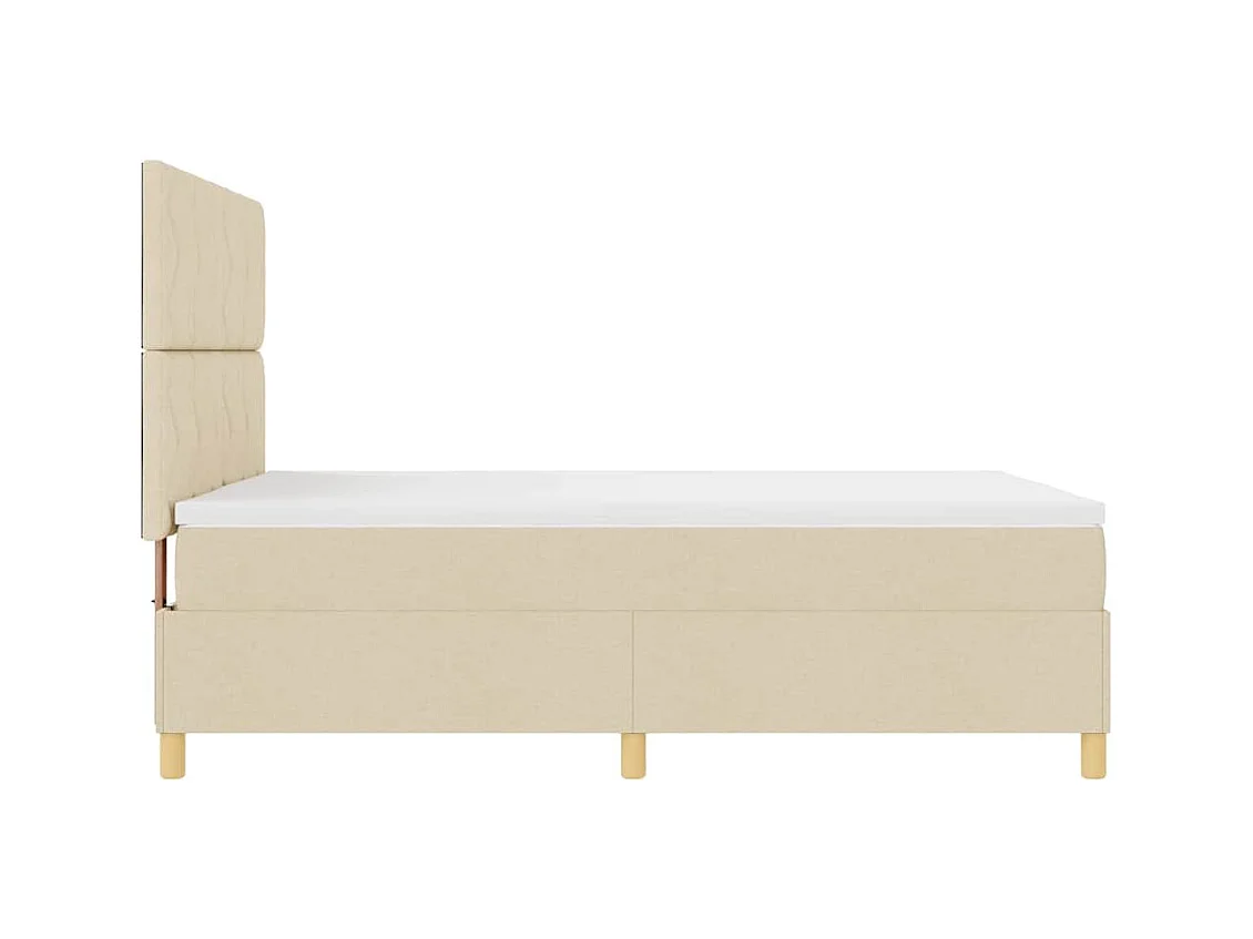 Cadre de lit avec tête de lit Crème 160 x 200 cm tissu