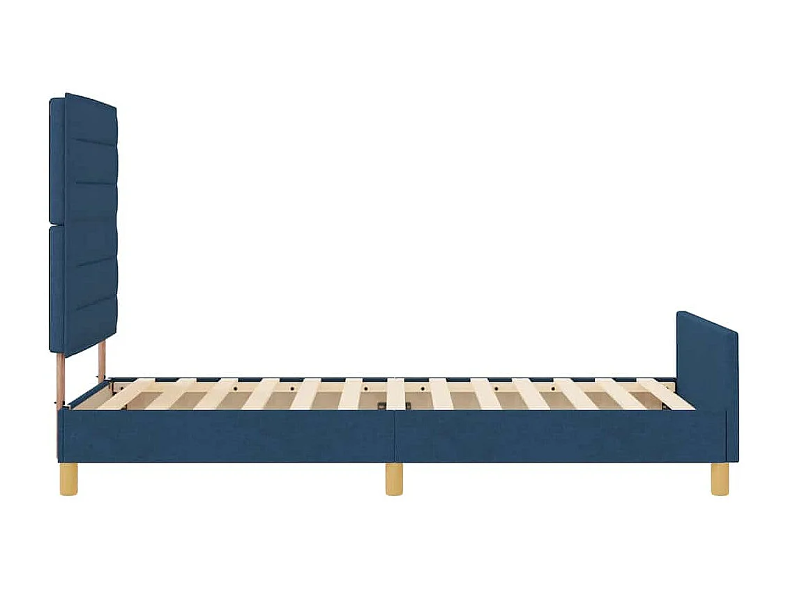 Estructura de cama con cabecera Azul 90 x 190 cm tela