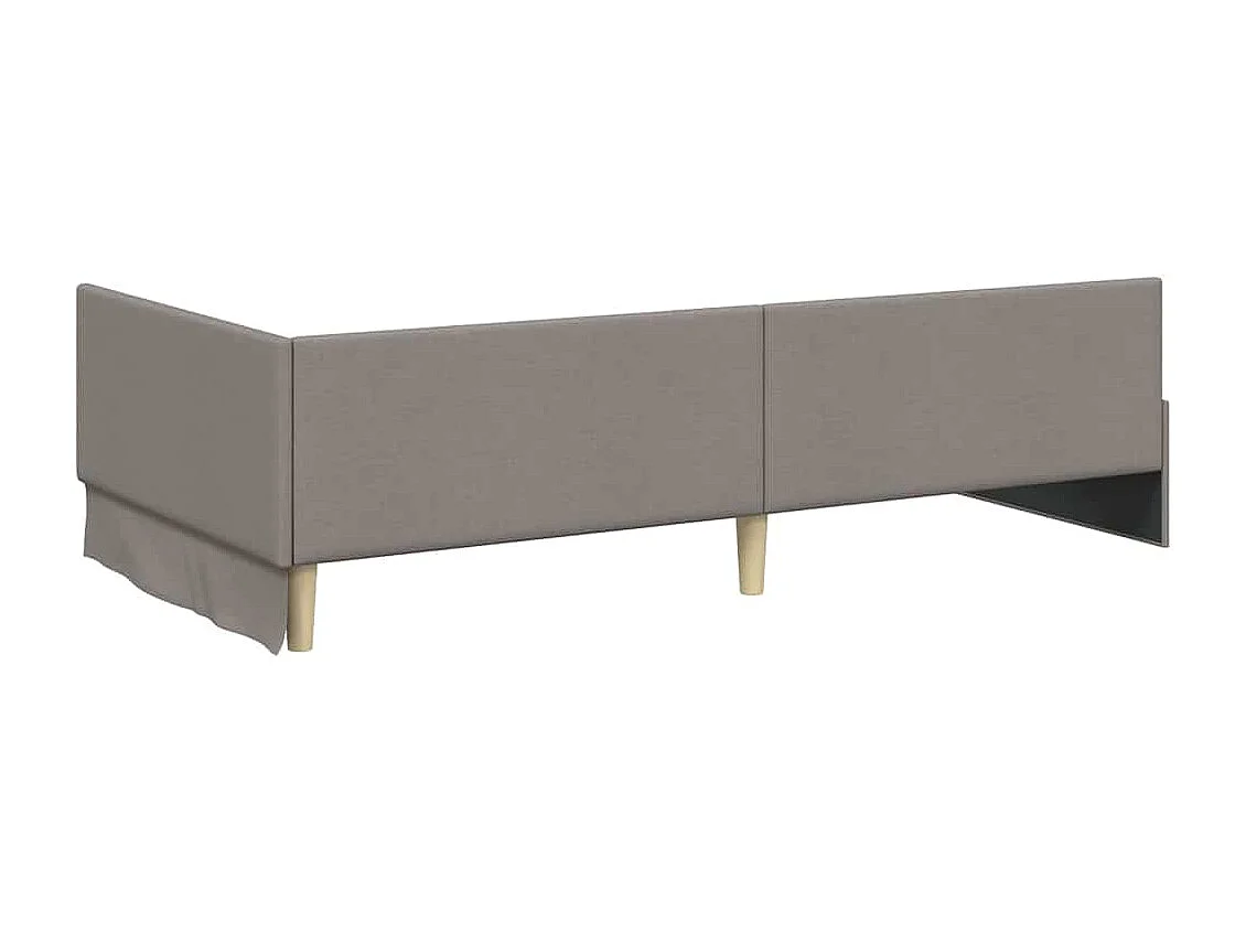 Cadre de lit d'angle avec tête de lit Taupe 100 x 200 cm