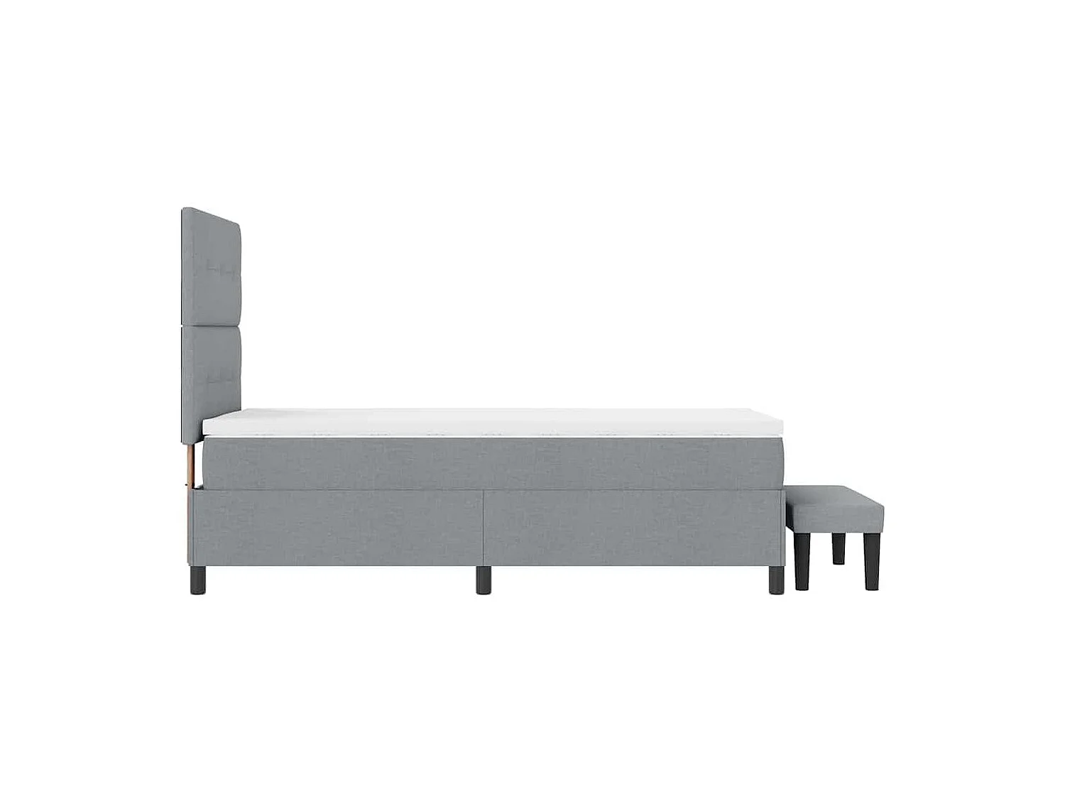 Cadre de lit avec matelas Gris clair 80 x 200 cm tissu