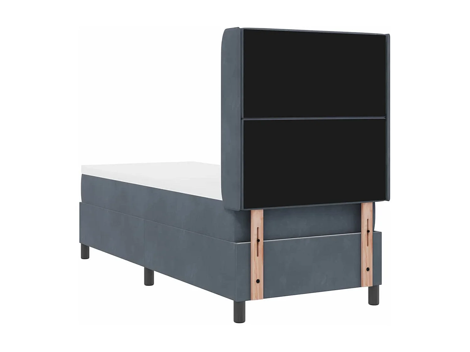 Cama con Box Spring LED y Colchón Gris oscuro 80 x 200 cm