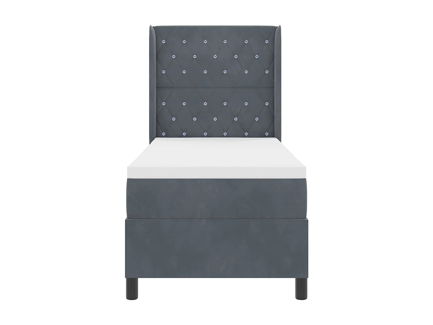 Cadre de lit avec Matelas LED Gris foncé 80 x 200 cm Velours