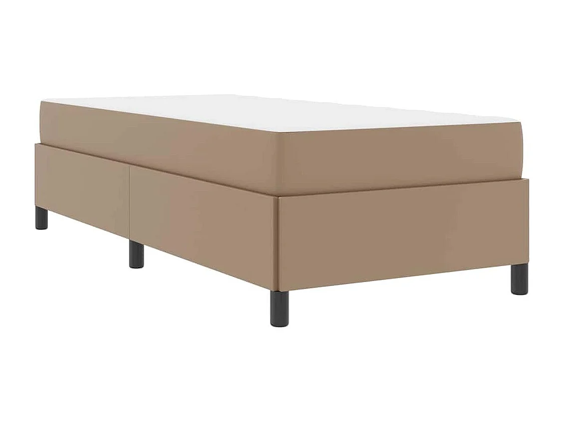 Cadre de lit avec matelas Cappuccino 100 x 200 cm Faux cuir