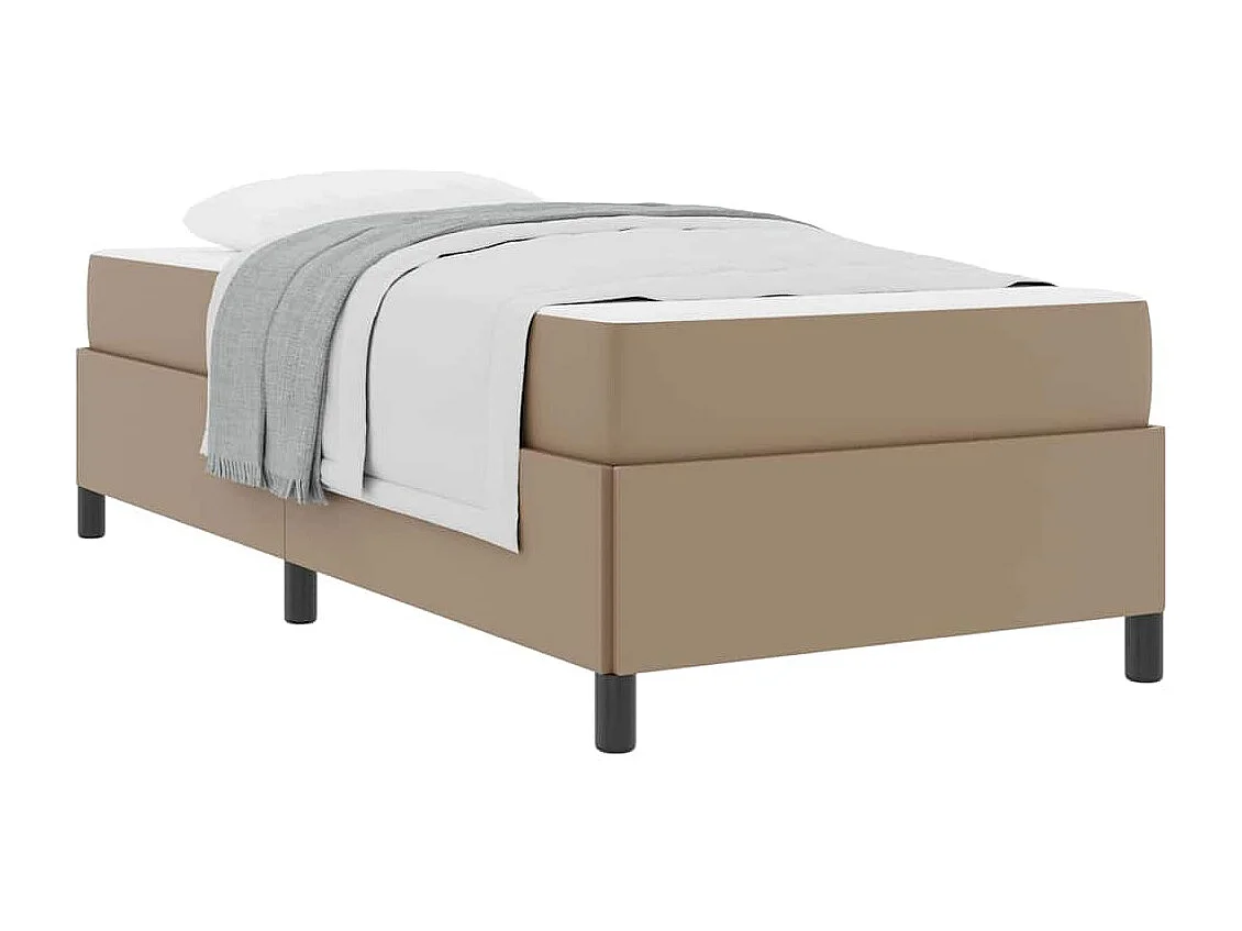 Cadre de lit avec matelas Cappuccino 100 x 200 cm Faux cuir