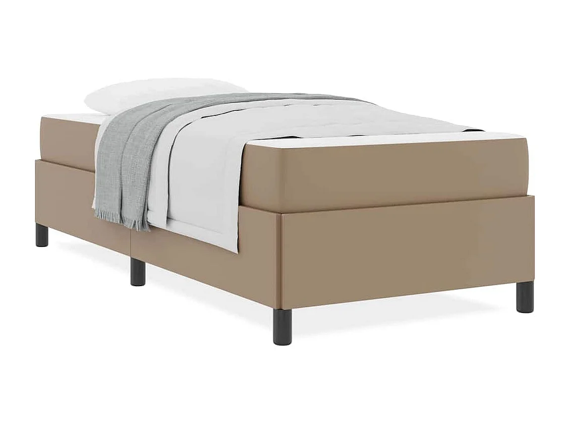 Cadre de lit avec matelas Cappuccino 100 x 200 cm Faux cuir