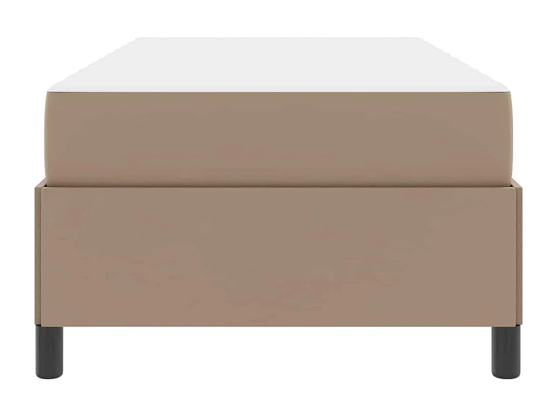 Cadre de lit avec matelas Cappuccino 100 x 200 cm Faux cuir