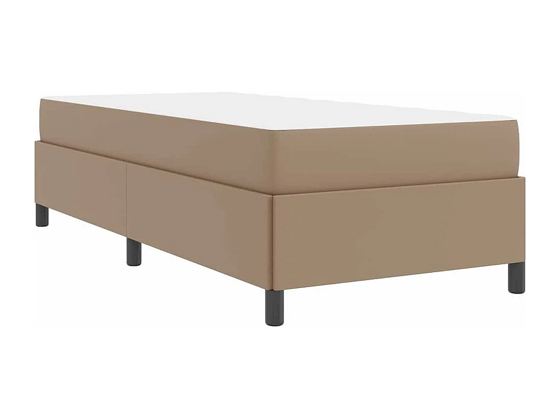 Cadre de lit avec matelas Cappuccino 100 x 200 cm Faux cuir