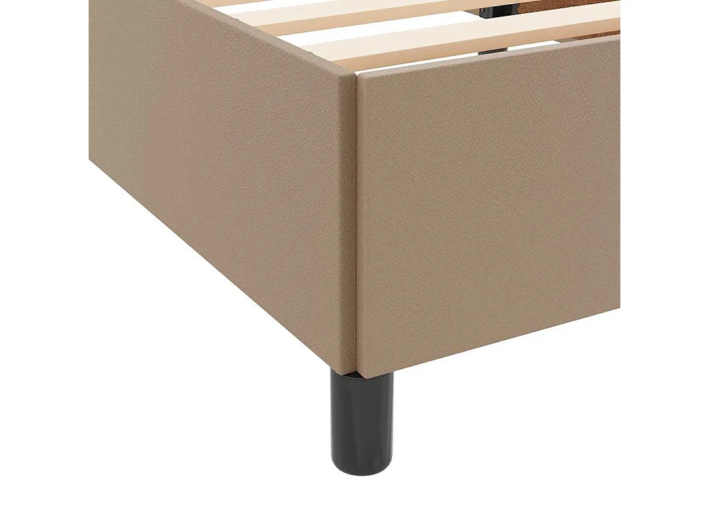 Cadre de lit avec matelas Cappuccino 100 x 200 cm Faux cuir