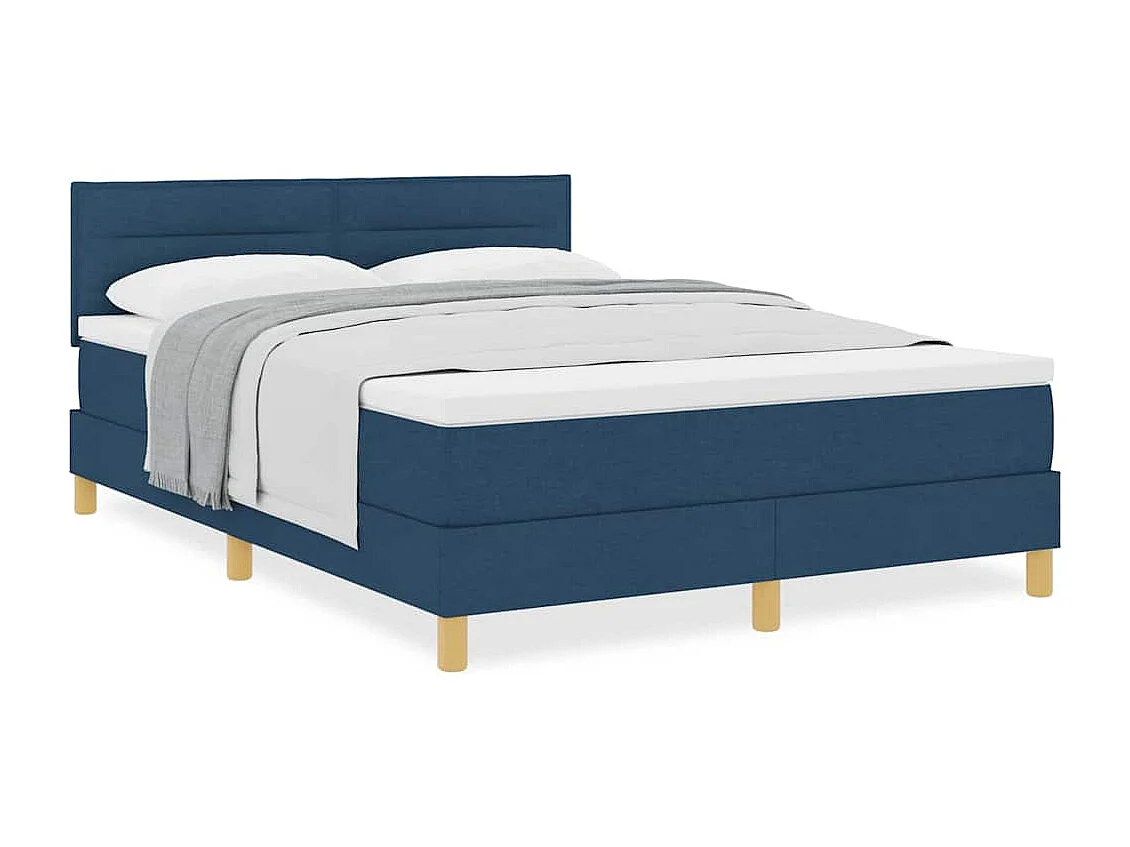 Cama box spring com colchão Azul 140 x 190 cm tecido