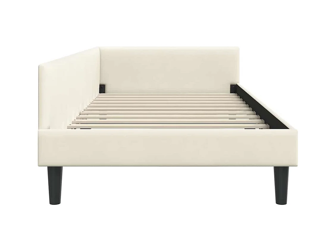 Cadre de lit d'angle avec tête de lit Crème 90 x 190 cm