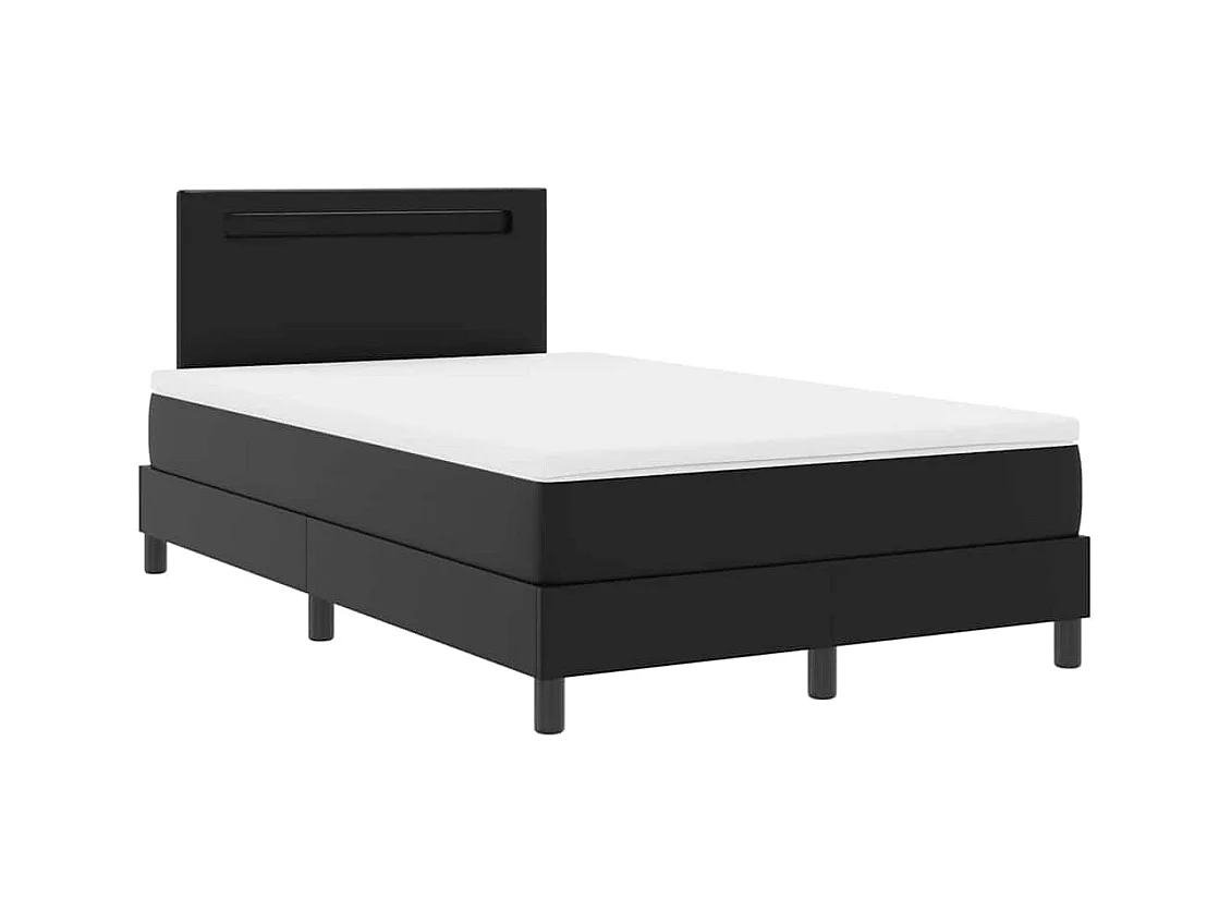 Cadre de lit avec matelas Noir 120 x 190 cm Faux cuir