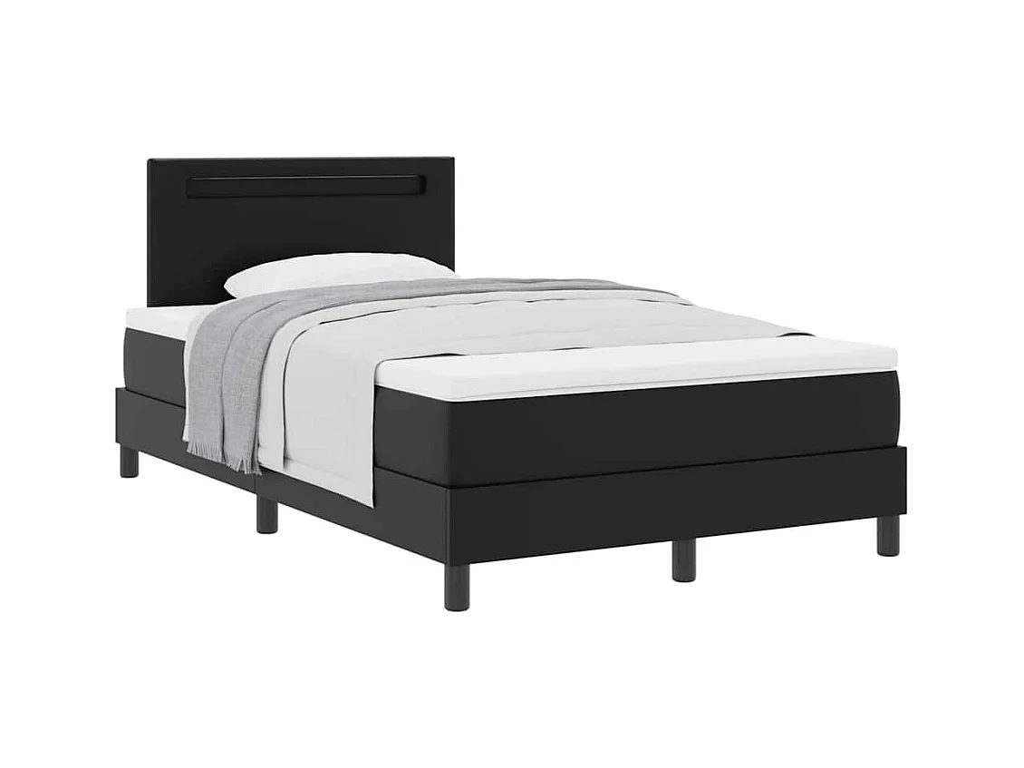 Cadre de lit avec matelas Noir 120 x 190 cm Faux cuir