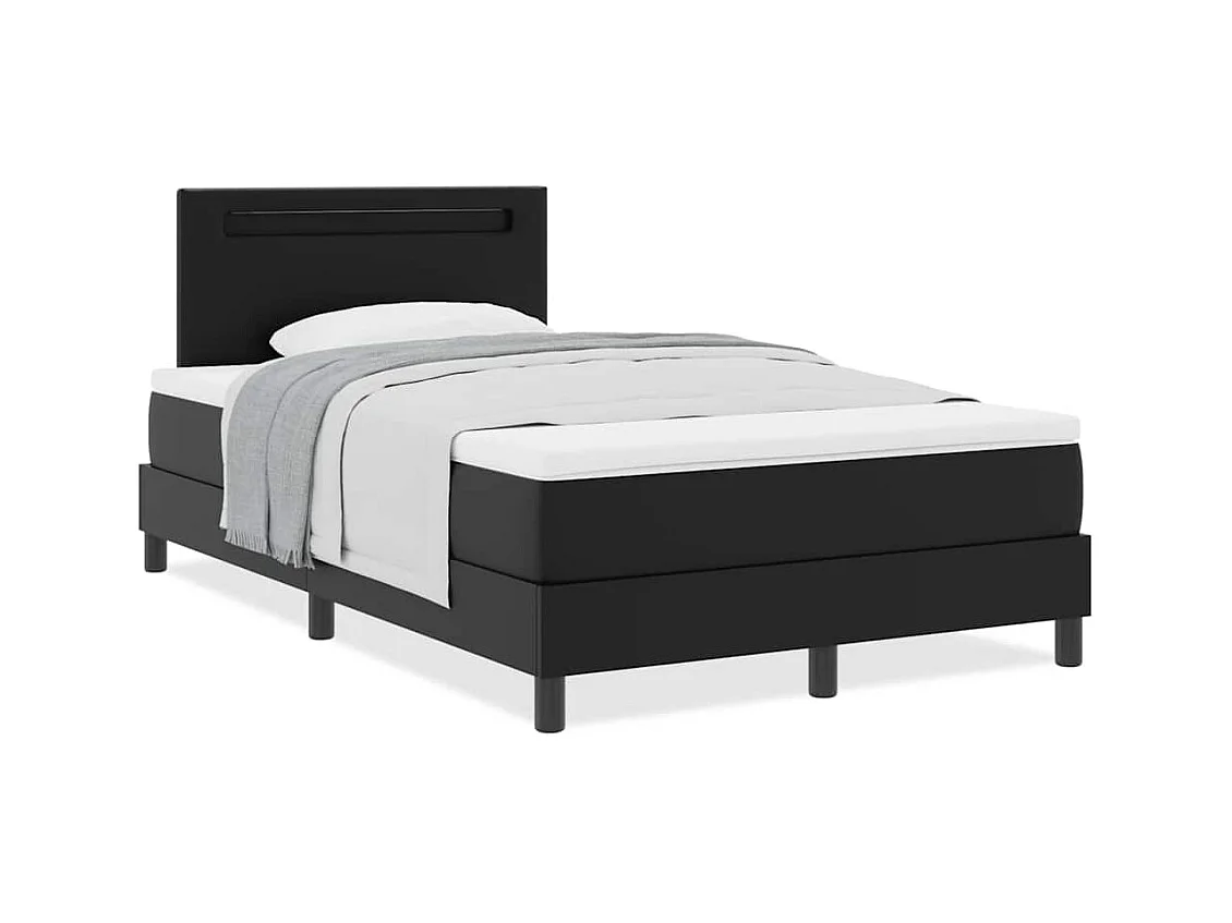 Cadre de lit avec matelas Noir 120 x 190 cm Faux cuir