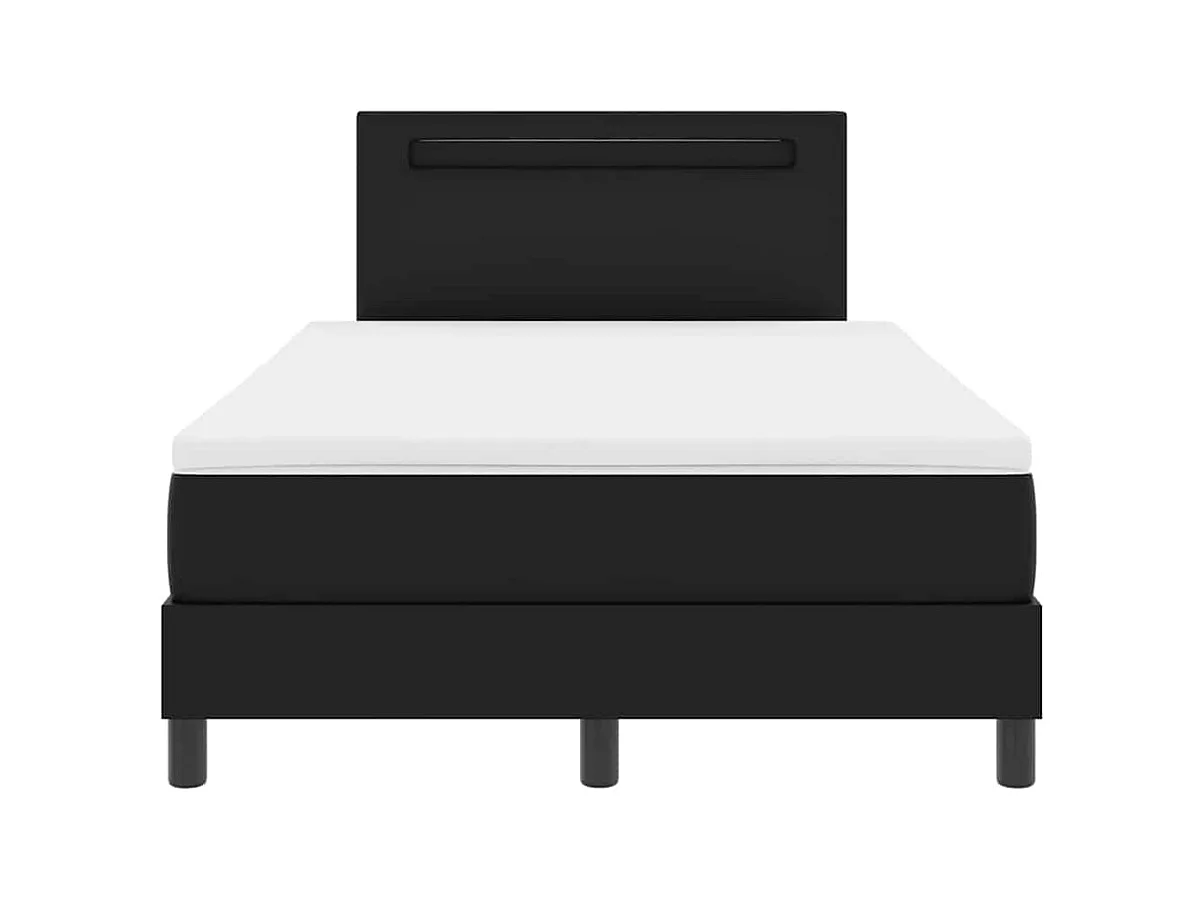 Cadre de lit avec matelas Noir 120 x 190 cm Faux cuir