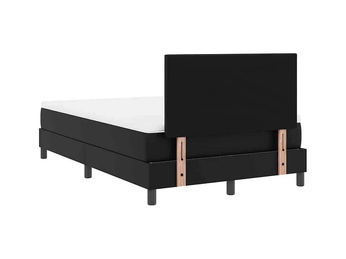 Cadre de lit avec matelas Noir 120 x 190 cm Faux cuir