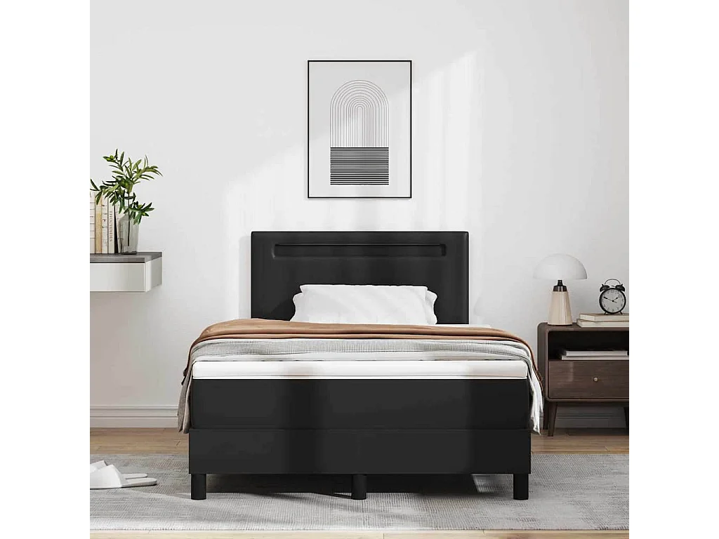 Estrutura de cama com colchão com colchão Preto 120 x 190 cm