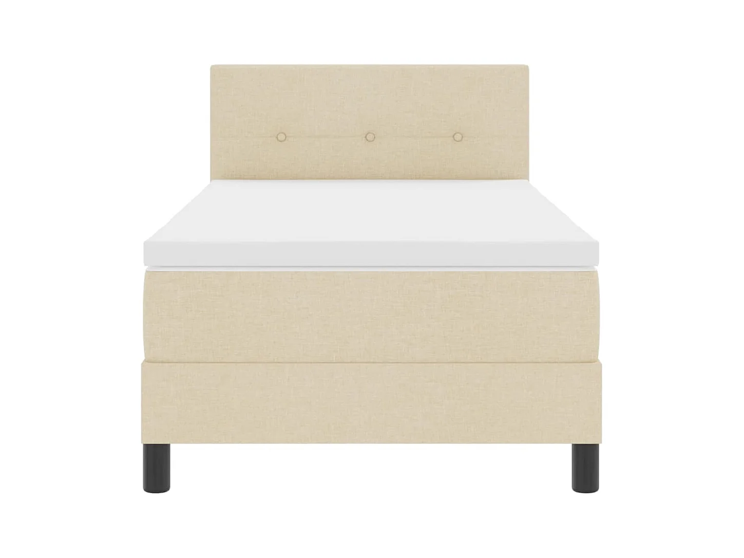 Cadre de lit avec matelas Crème 100 x 200 cm tissu