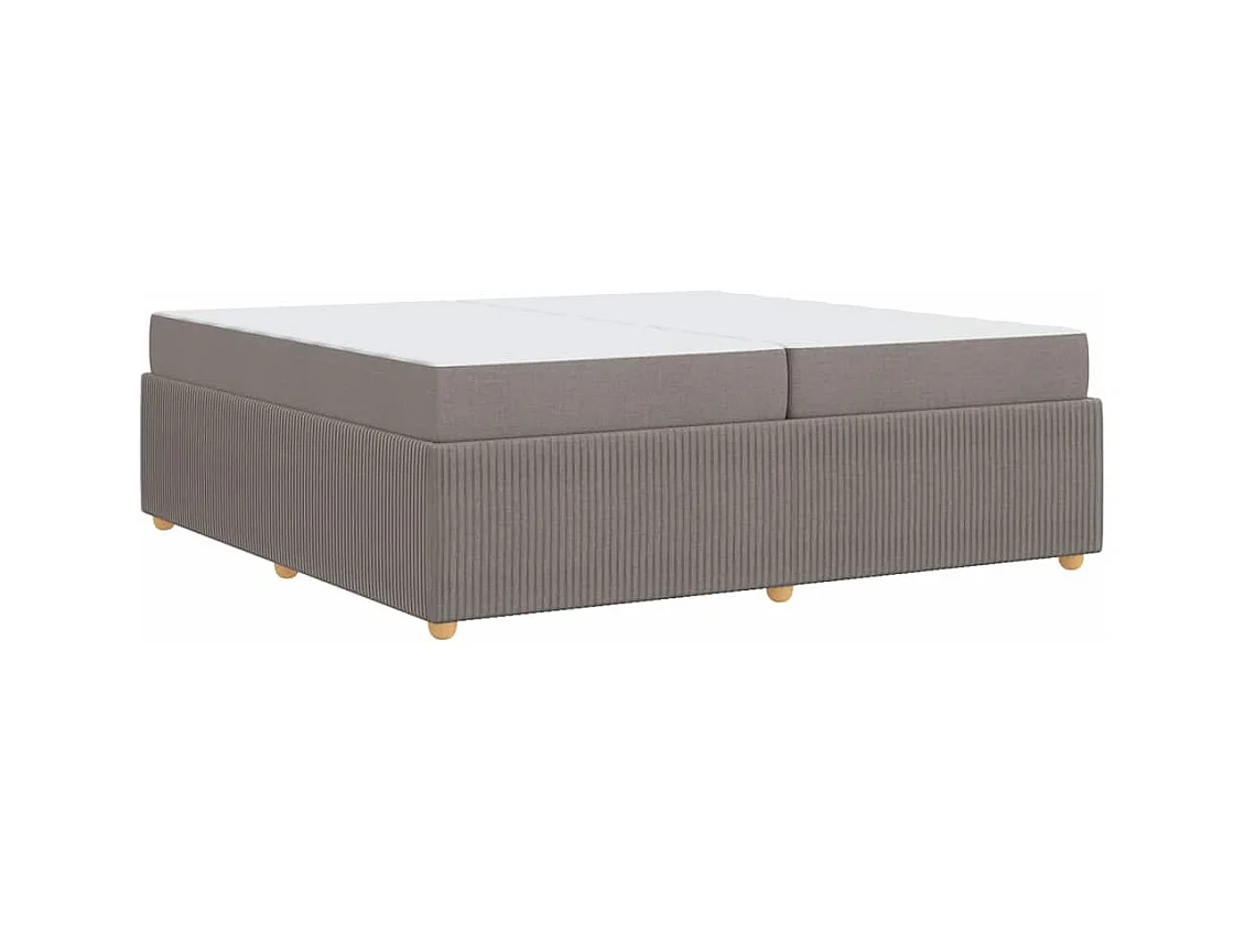 Cadre de lit avec matelas avec matelas Taupe 200 x 200 cm tissu