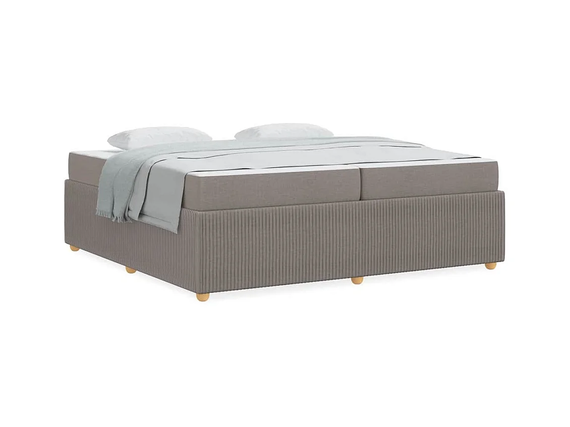 Cadre de lit avec matelas avec matelas Taupe 200 x 200 cm tissu
