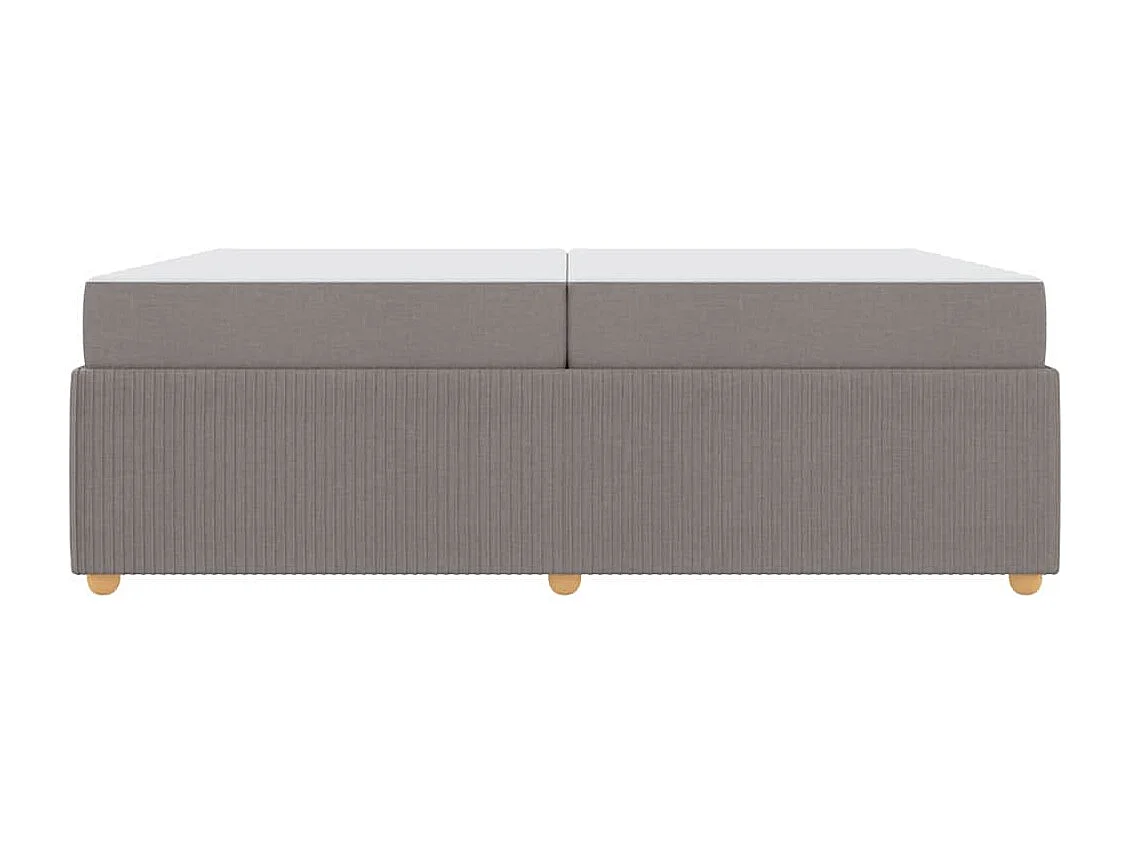 Cadre de lit avec matelas avec matelas Taupe 200 x 200 cm tissu